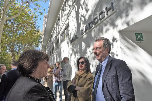 Gli assessori al Territorio della Regione, Graziano Pizzimenti, e del Comune di Trieste, Luisa Polli, effettuano un sopralluogo nei nuovi alloggi, frutto di un intervento straordinario, in area ex Sandoch di viale Ippodromo a Trieste